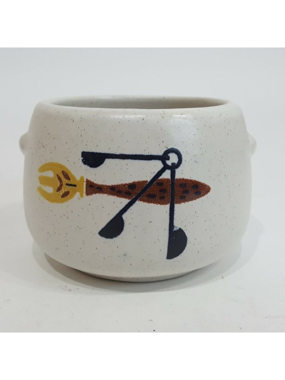 Vintage West Bend Stoneware Bean Pot Crock Bowl 1960's MCM Sauce Grilling 3.50"